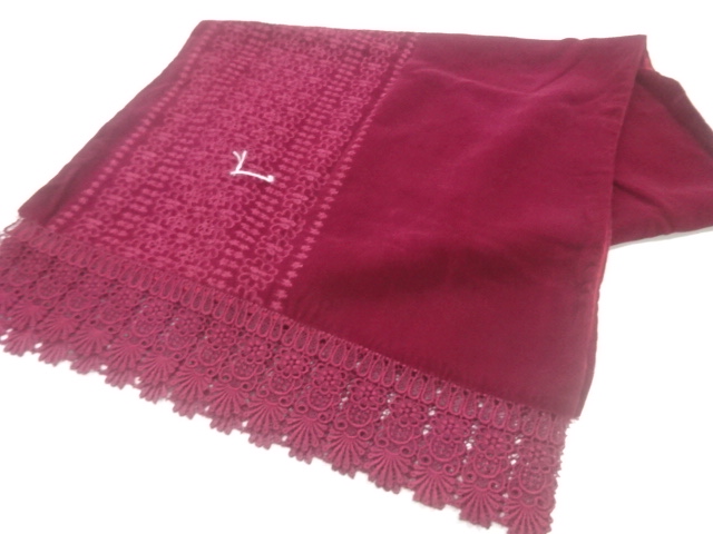 JAPANESE SHAWL / VELVET / LACE / FLOWER